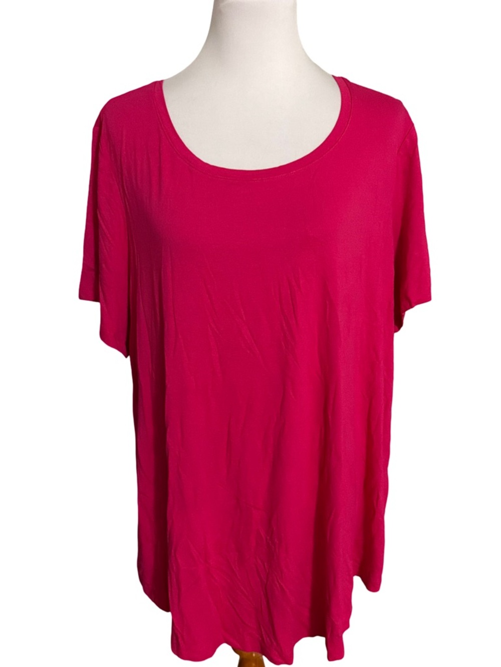JM Collection Fuchsia Scoop Neck Tunic Oversized